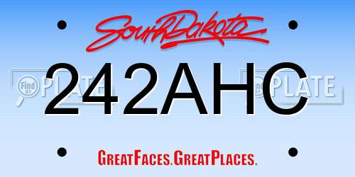 242AHC South Dakota License Plate