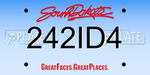 242ID4 South Dakota License Plate