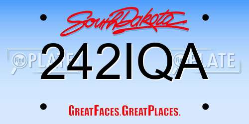 242IQA South Dakota License Plate