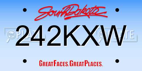 242KXW South Dakota License Plate