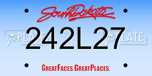 242L27 South Dakota License Plate