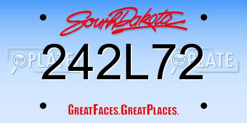 242L72 South Dakota License Plate
