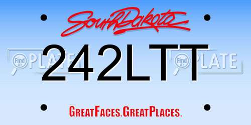 242LTT South Dakota License Plate