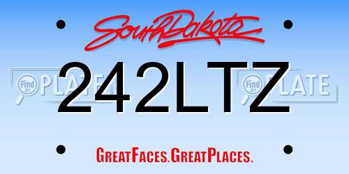 242LTZ South Dakota License Plate