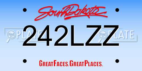 242LZZ South Dakota License Plate