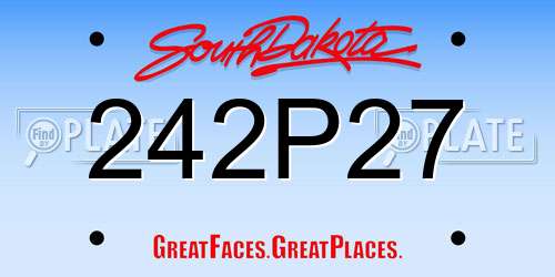 242P27 South Dakota License Plate