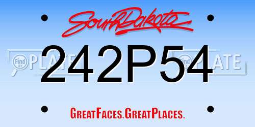 242P54 South Dakota License Plate