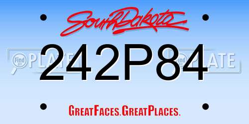 242P84 South Dakota License Plate