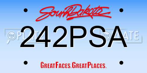 242PSA South Dakota License Plate