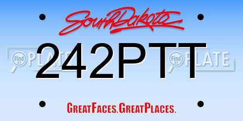 242PTT South Dakota License Plate