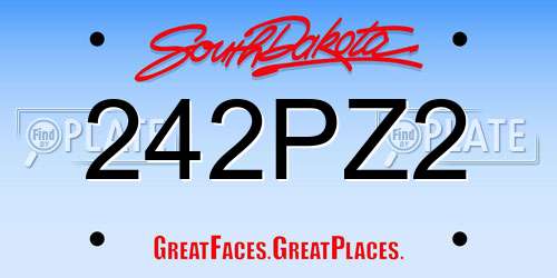 242PZ2 South Dakota License Plate