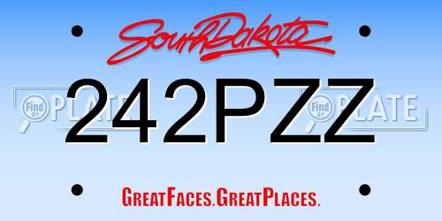 242PZZ South Dakota License Plate