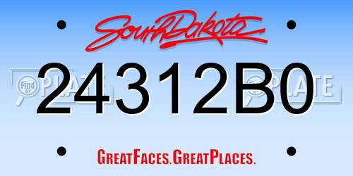 24312B0 South Dakota License Plate