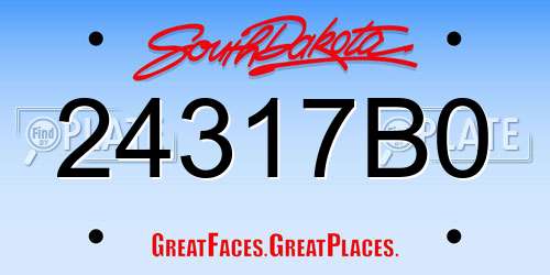 24317B0 South Dakota License Plate