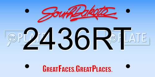 2436RT South Dakota License Plate