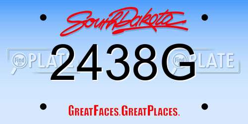 2438G South Dakota License Plate