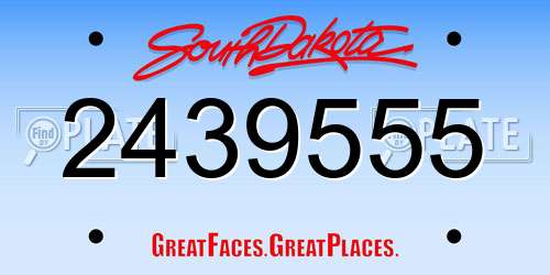 2439555 South Dakota License Plate
