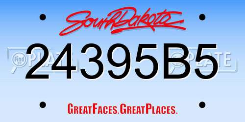 24395B5 South Dakota License Plate