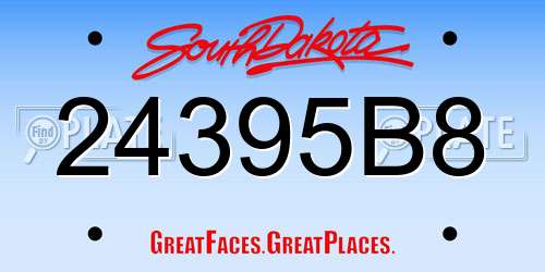 24395B8 South Dakota License Plate