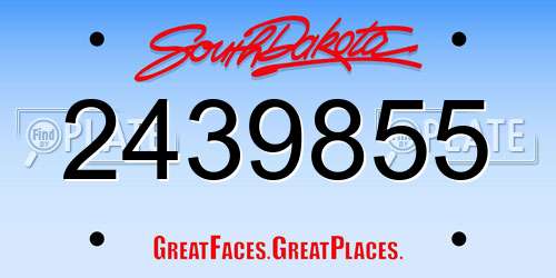 2439855 South Dakota License Plate