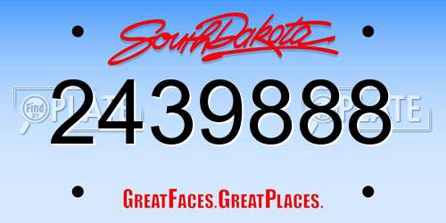 2439888 South Dakota License Plate