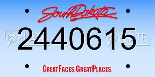2440615 South Dakota License Plate