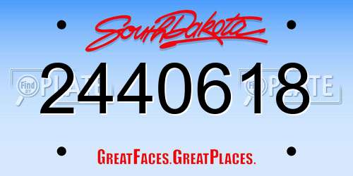 2440618 South Dakota License Plate