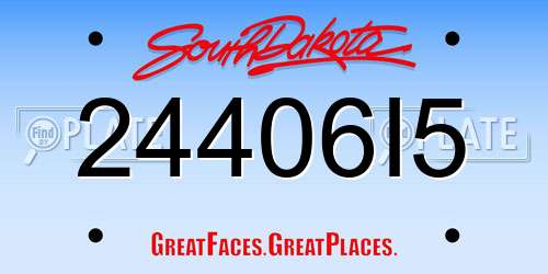 24406I5 South Dakota License Plate
