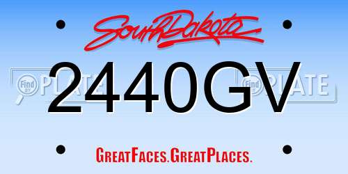 2440GV South Dakota License Plate