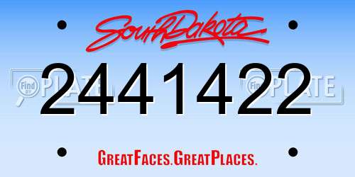 2441422 South Dakota License Plate