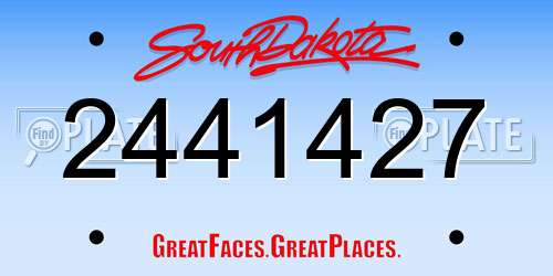 2441427 South Dakota License Plate