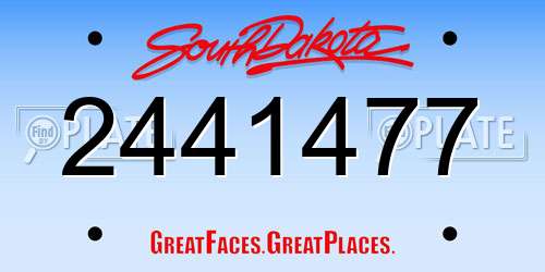 2441477 South Dakota License Plate