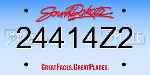 24414Z2 South Dakota License Plate