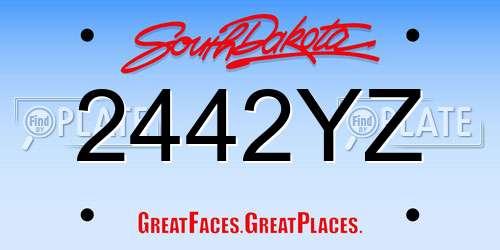 2442YZ South Dakota License Plate