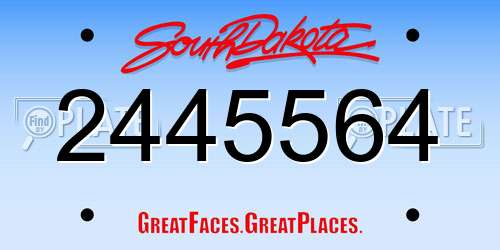 2445564 South Dakota License Plate