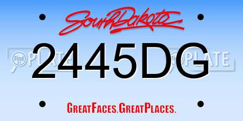 2445DG South Dakota License Plate
