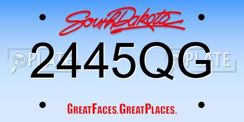 2445QG South Dakota License Plate