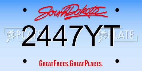 2447YT South Dakota License Plate