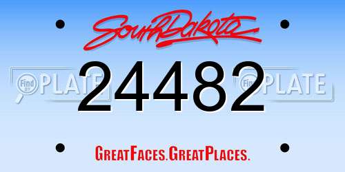 24482 South Dakota License Plate