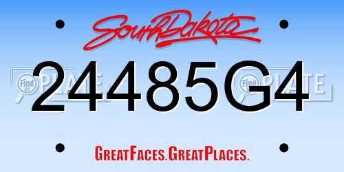 24485G4 South Dakota License Plate