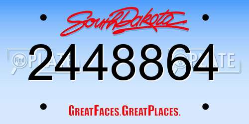 2448864 South Dakota License Plate