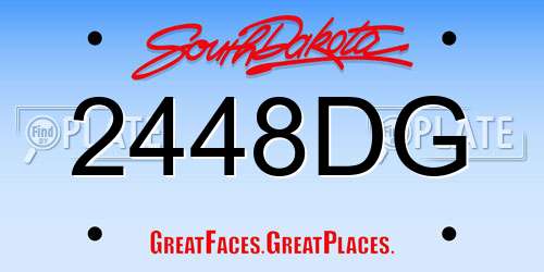 2448DG South Dakota License Plate