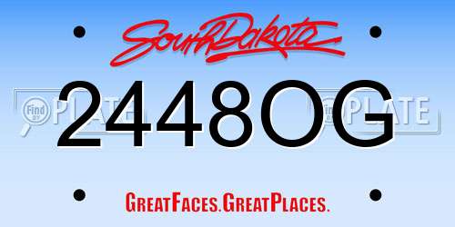 2448OG South Dakota License Plate