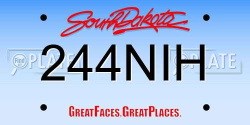 244NIH South Dakota License Plate