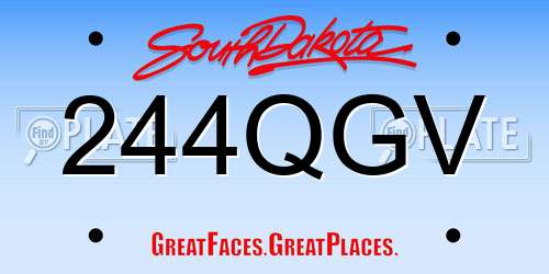 244QGV South Dakota License Plate