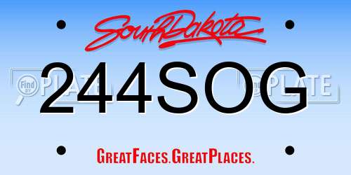 244SOG South Dakota License Plate