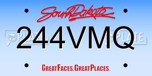 244VMQ South Dakota License Plate