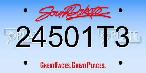 24501T3 South Dakota License Plate