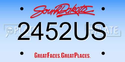 2452US South Dakota License Plate