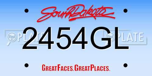 2454GL South Dakota License Plate